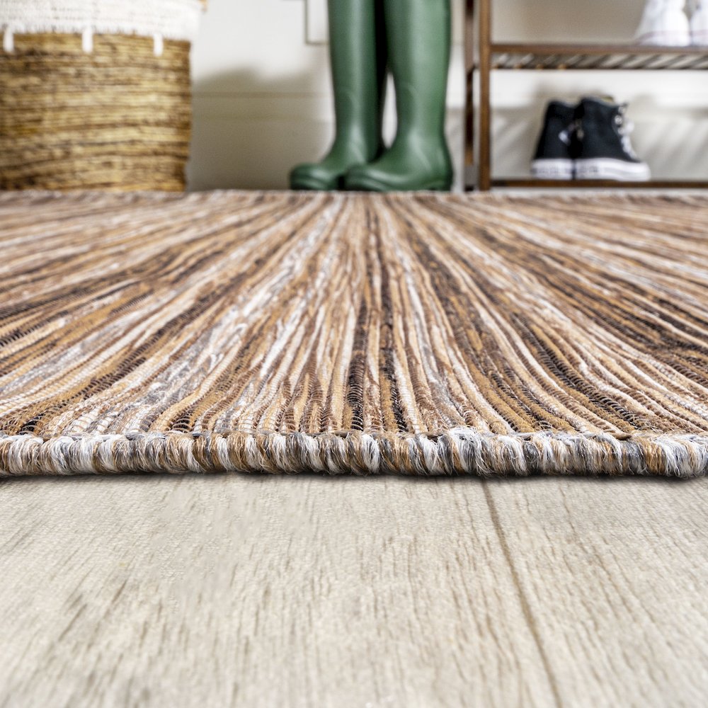 Finn Modern Farmhouse Pinstripe Area Rug. Picture 11