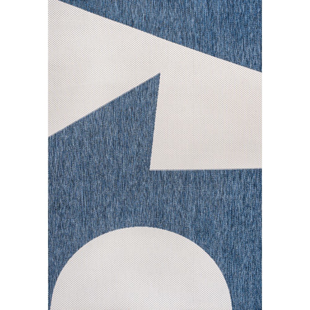 Two-Tone Navy/Cream 4 ft. x 6 ft. Indoor/Outdoor Area Rug. Picture 1