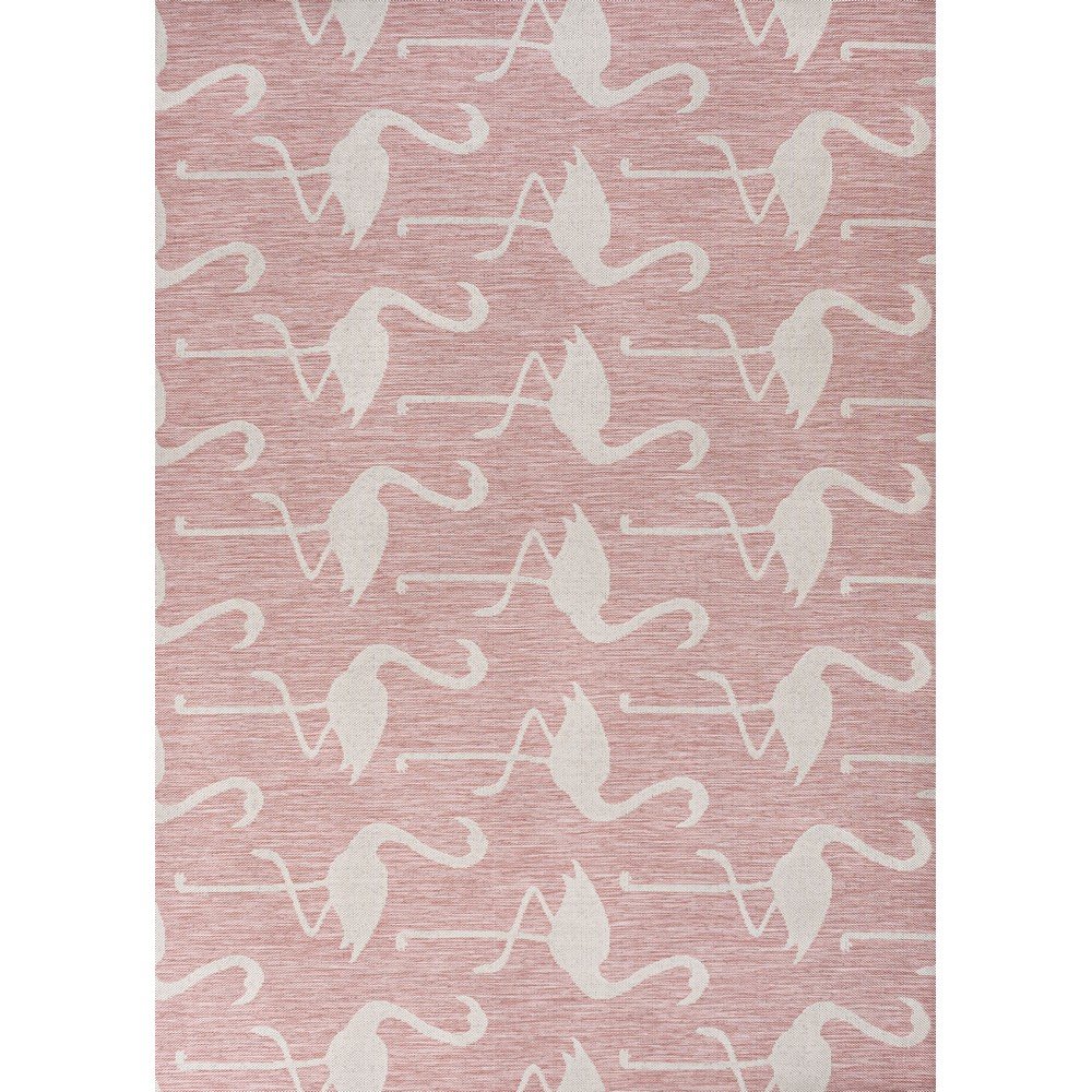 Flamingos Two-Tone Pink/Cream 4 ft. x 6 ft. Indoor/Outdoor Area Rug. Picture 1