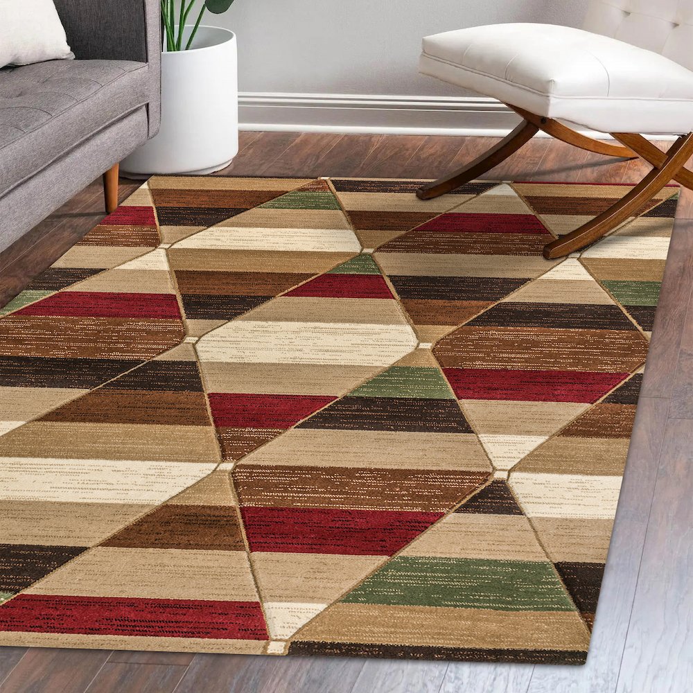 Kehoe Retro Diamonds Geometric Area Rug. Picture 10