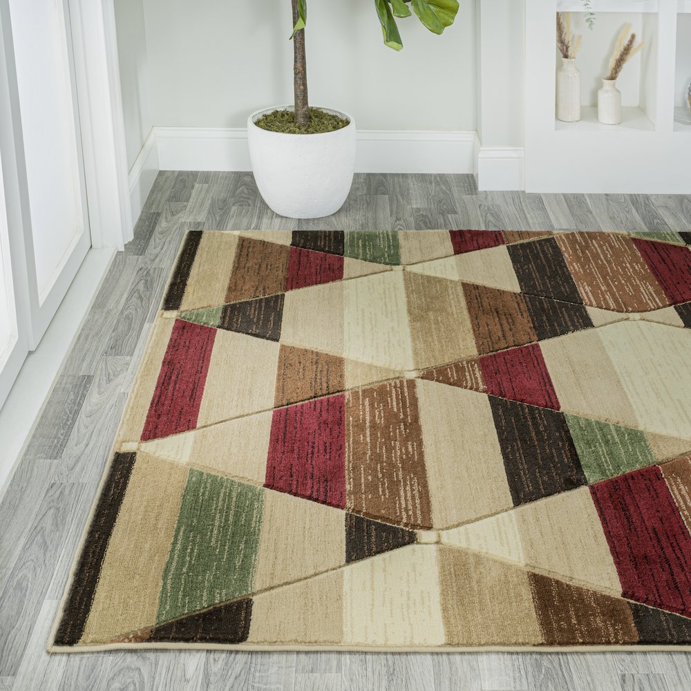Kehoe Retro Diamonds Geometric Area Rug. Picture 3