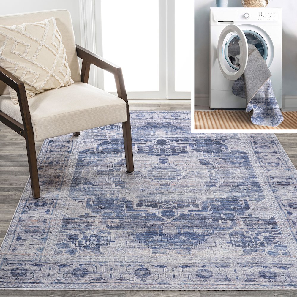 Alanya Ornate Medallion Washable Indoor/Outdoor Area Rug. Picture 10