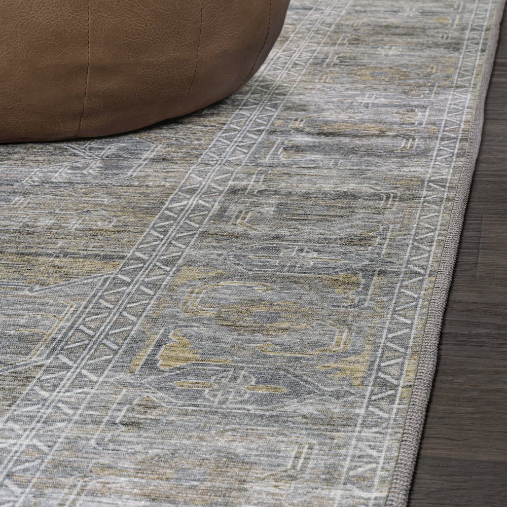 Alanya Ornate Medallion Machine-Washable Area Rug. Picture 5