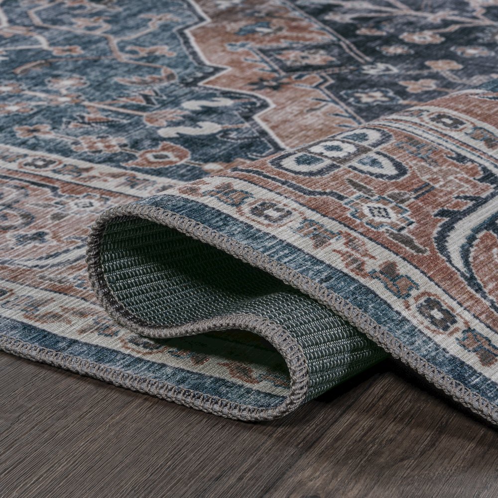 Alacati Ogee Medallion Machine-Washable Area Rug. Picture 7