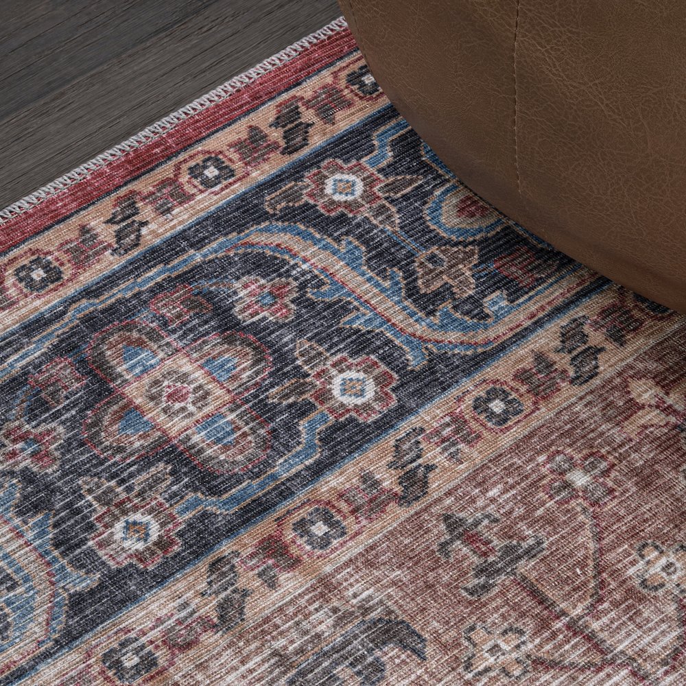 Alacati Ogee Medallion Machine-Washable Area Rug. Picture 4