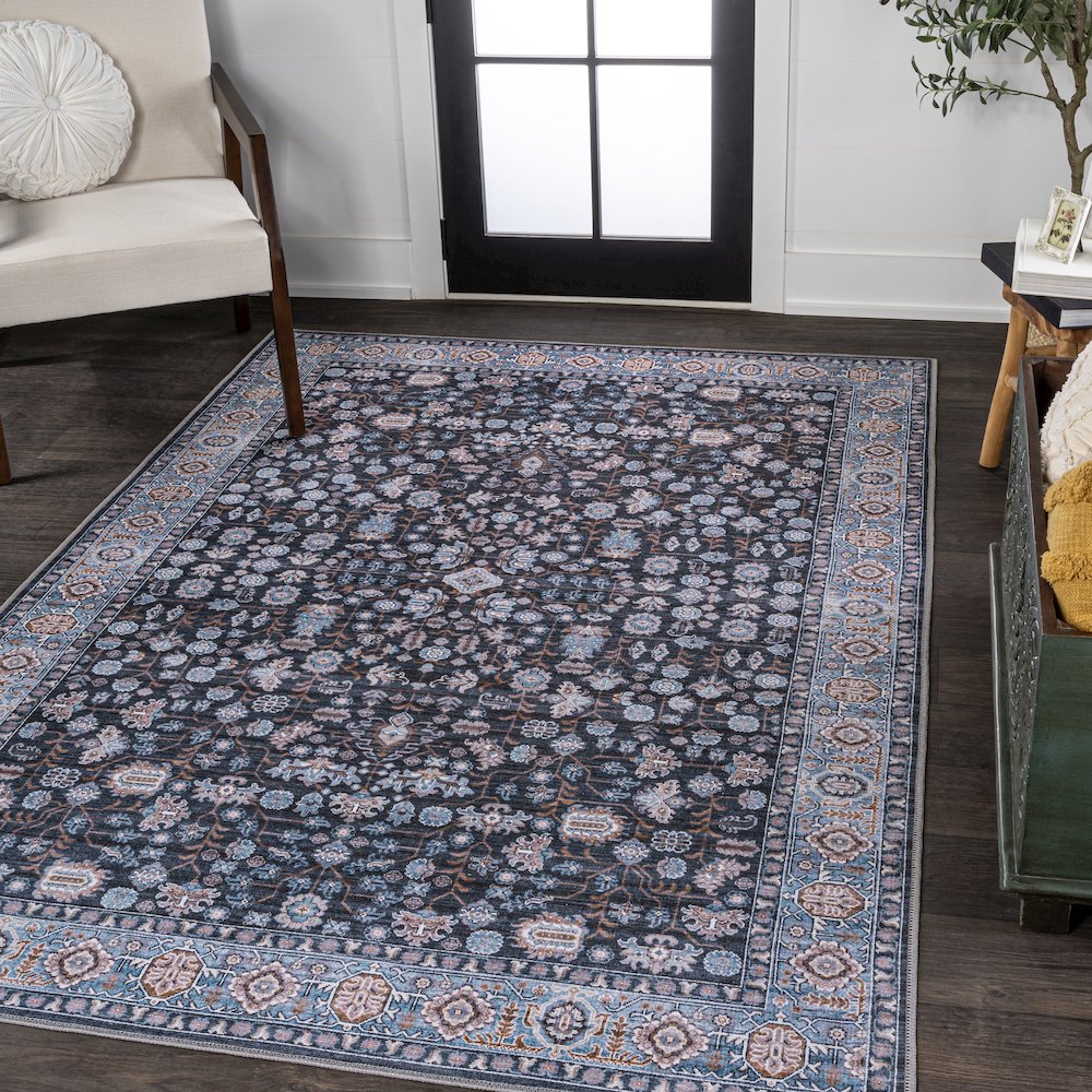 Kemer All-Over Persian Machine-Washable Area Rug. Picture 1