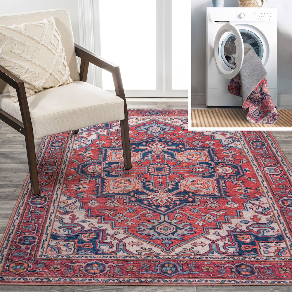 Cirali Ornate Large Medallion Washable Indoor/Outdoor Area Rug. Picture 10