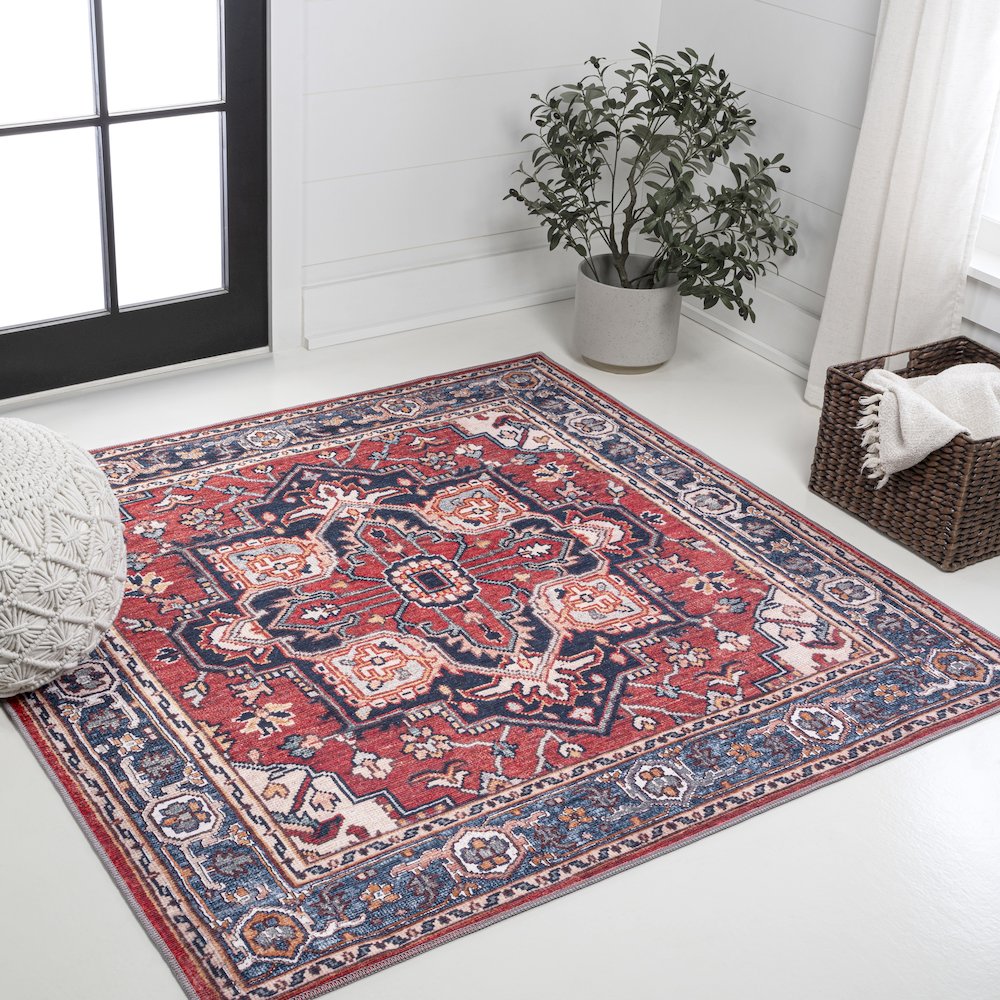 Cirali Ornate Large Medallion Machine-Washable Area Rug. Picture 1