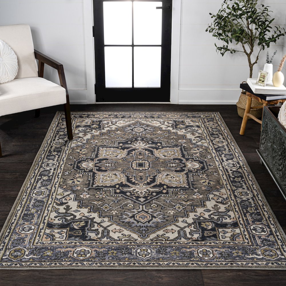 Cirali Ornate Large Medallion Machine-Washable Area Rug. Picture 2