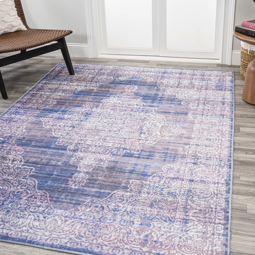Regis Bohemian Medallion Washable Indoor/Outdoor Area Rug. Picture 2