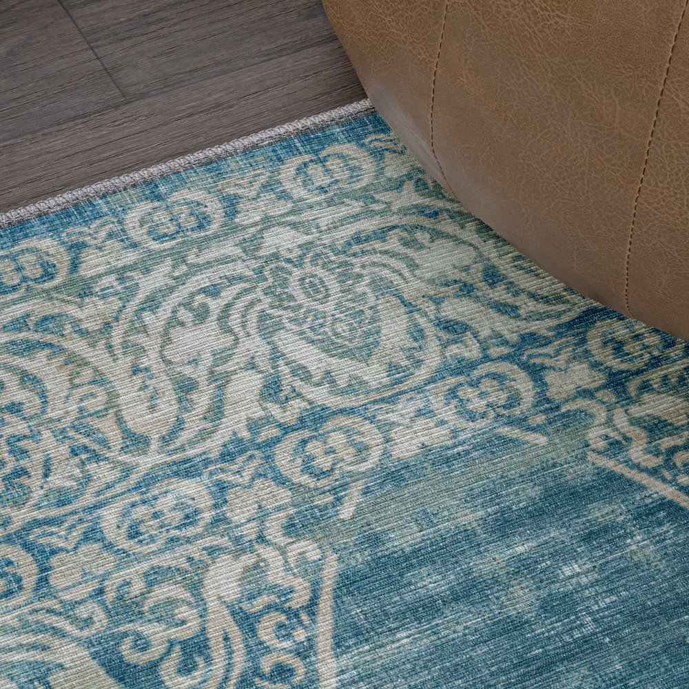 Regis Bohemian Medallion Machine-Washable Area Rug. Picture 4