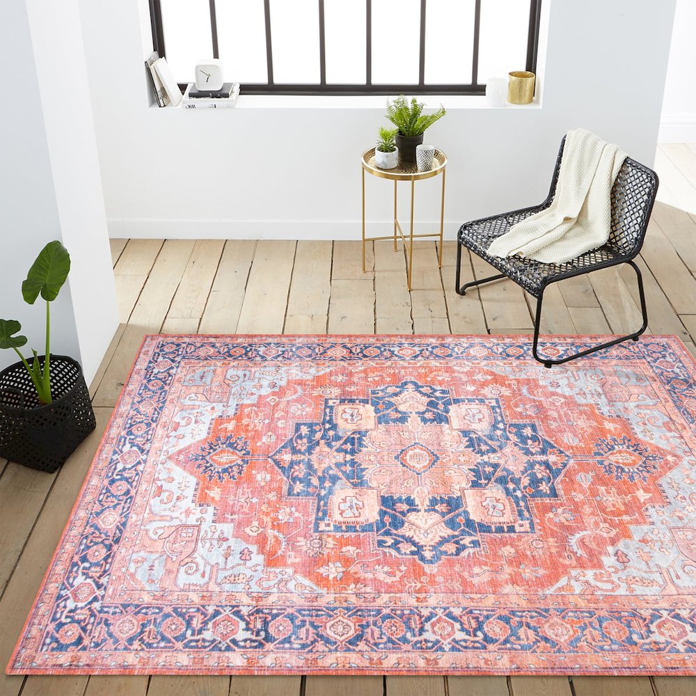 Maris Ornate Medallion Washable Indoor/Outdoor Area Rug. Picture 11