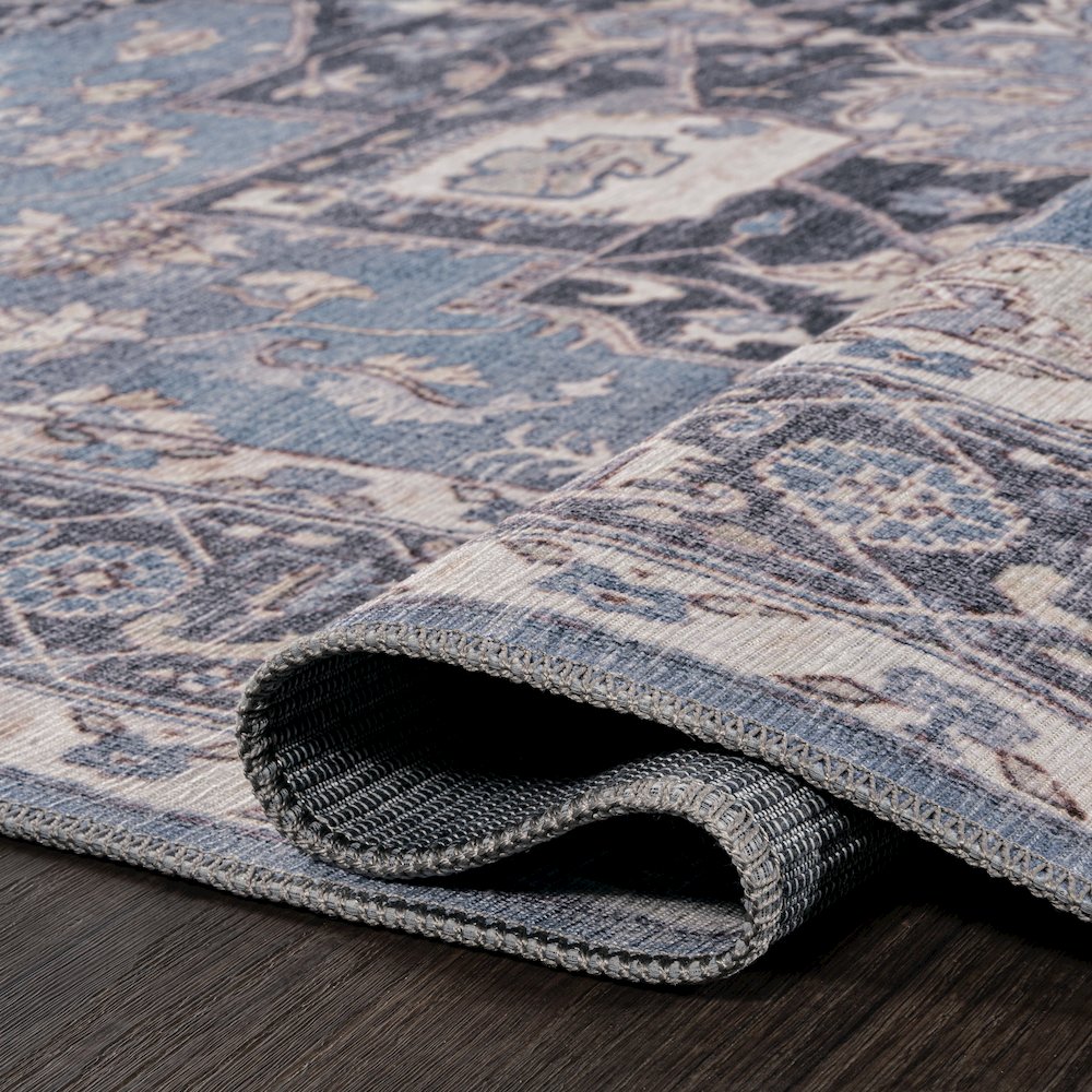 Maris Ornate Medallion Machine-Washable Area Rug. Picture 7