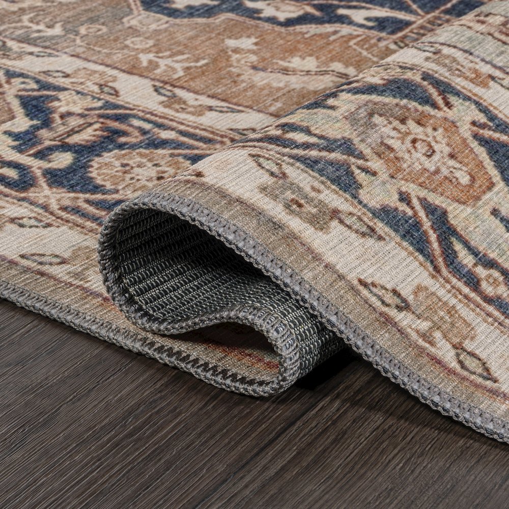 Maris Ornate Medallion Machine-Washable Area Rug. Picture 7