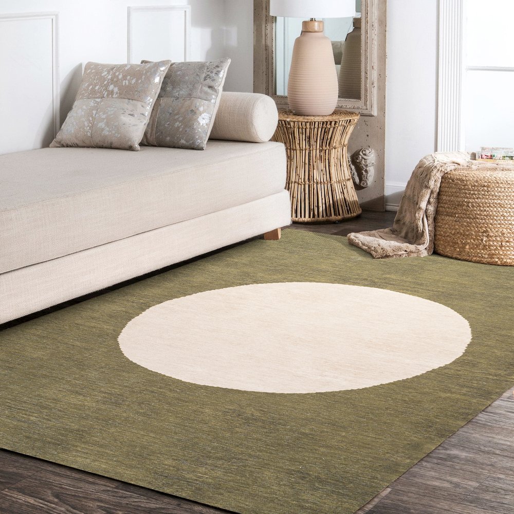 Cirkel Minimalist Geometric Dot Machine Washable Area Rug. Picture 11