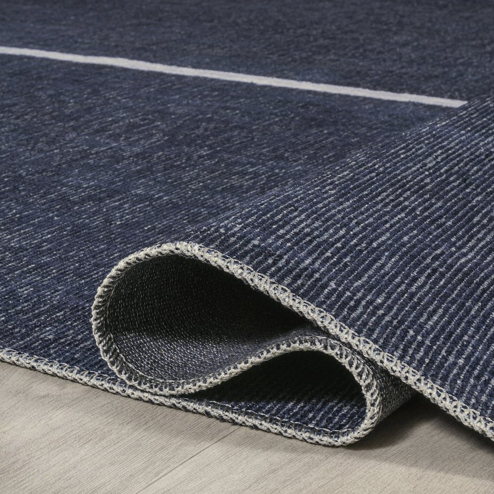 Linja Solid Centre Stripe Machine Washable Area Rug. Picture 9