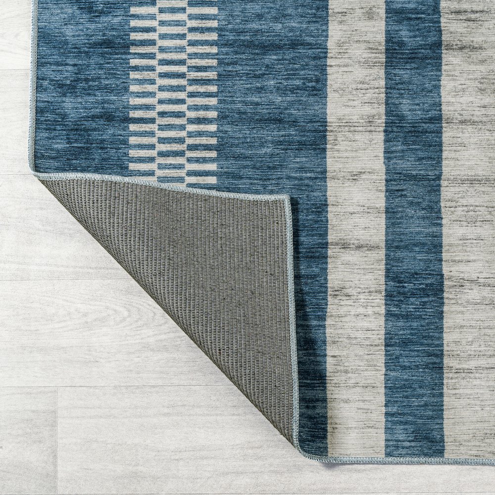 Vichy Geometric Striped Machine-Washable Area Rug. Picture 4