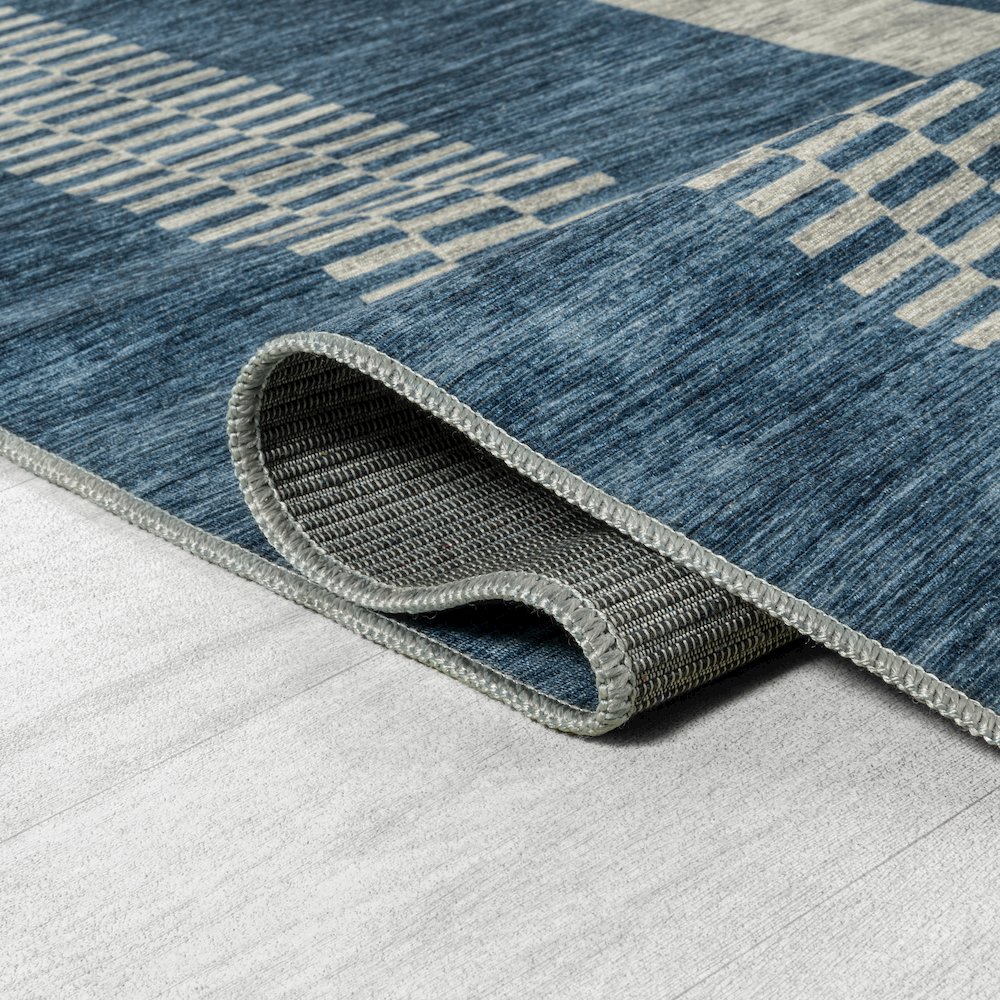 Vichy Geometric Striped Machine-Washable Area Rug. Picture 7