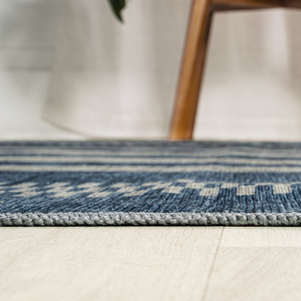 Vichy Geometric Striped Machine-Washable Area Rug. Picture 9