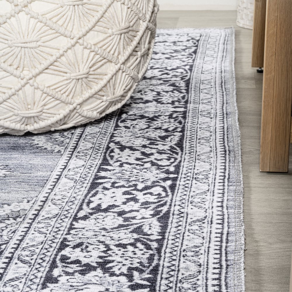 Bausch Bohemian Distressed Chenille Machine-Washable Area Rug. Picture 6