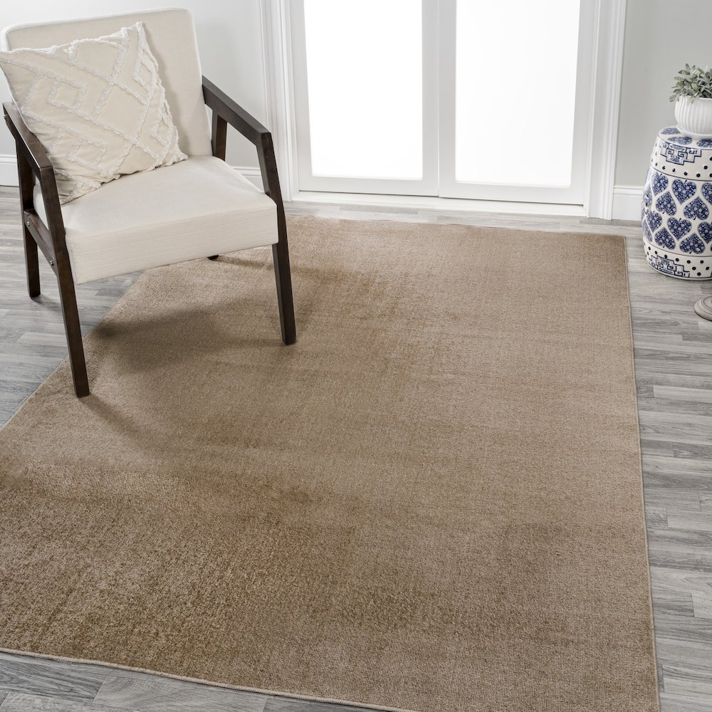 Twyla Classic Solid Low-Pile Machine-Washable Area Rug. Picture 1