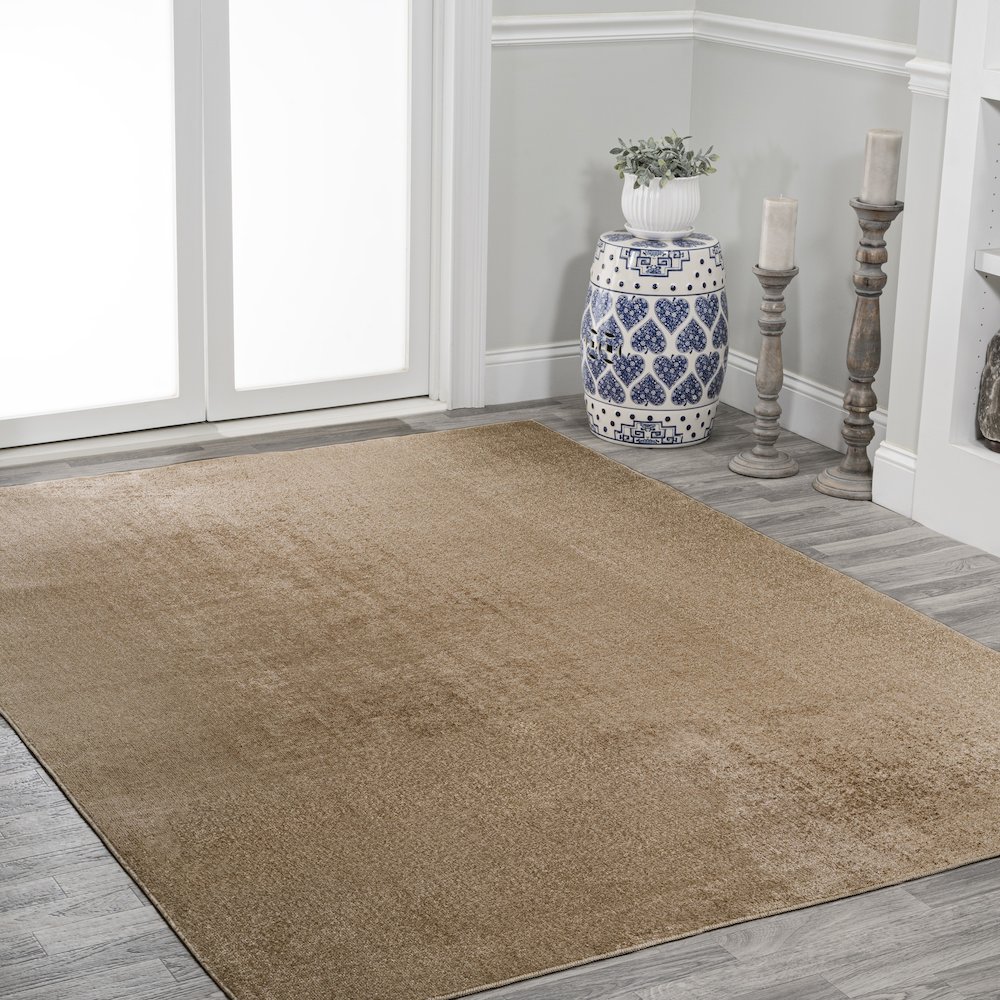 Twyla Classic Solid Low-Pile Machine-Washable Area Rug. Picture 3