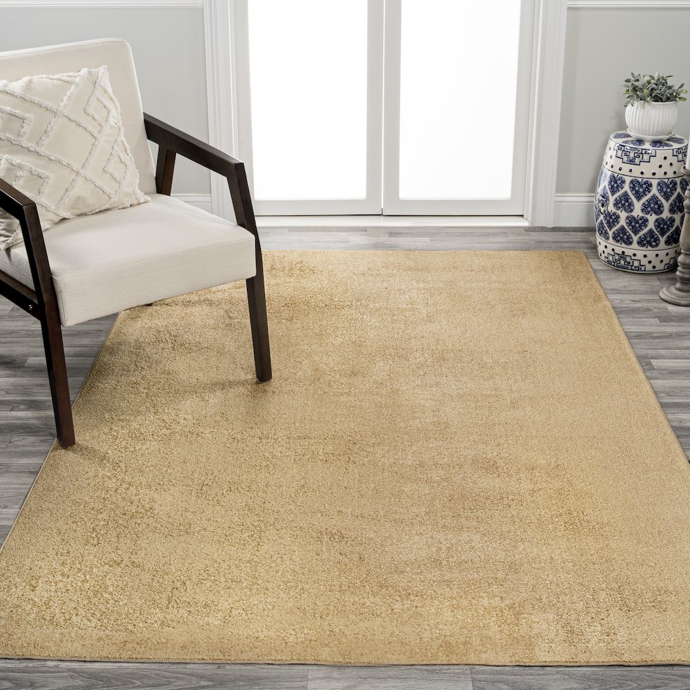 Twyla Classic Solid Low-Pile Machine-Washable Area Rug. Picture 2