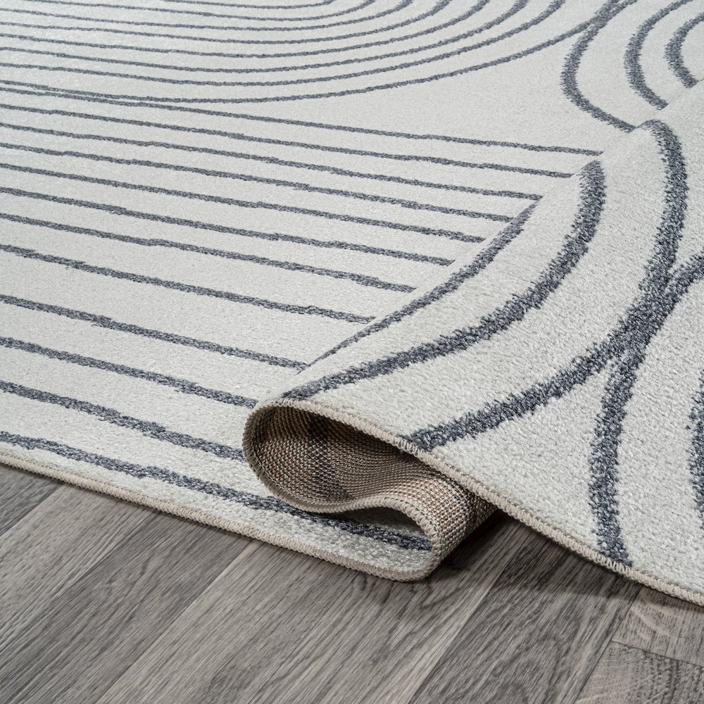 Doodle Contemporary Glam Geometric Machine-Washable Area Rug. Picture 7