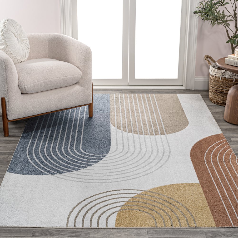 Arches Contemporary Minimalist Machine-Washable Area Rug. Picture 2