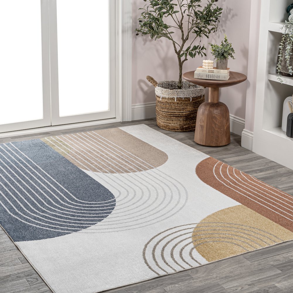 Arches Contemporary Minimalist Machine-Washable Area Rug. Picture 3