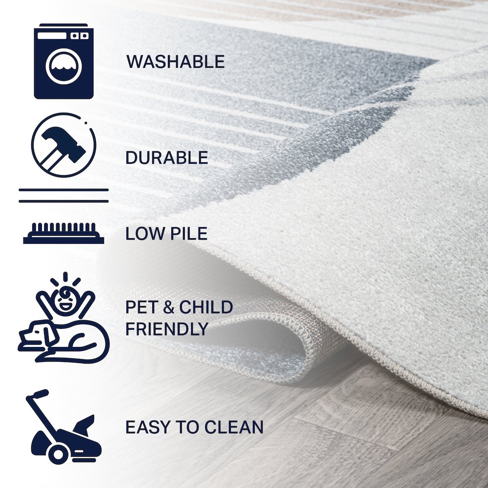 Arches Contemporary Minimalist Machine-Washable Area Rug. Picture 7