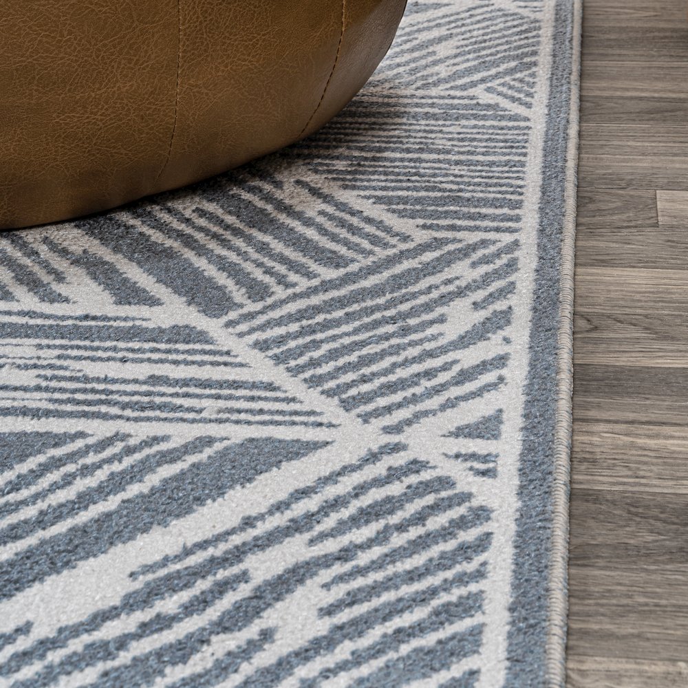 Vector Modern Coastal Geometric Machine-Washable Area Rug. Picture 5