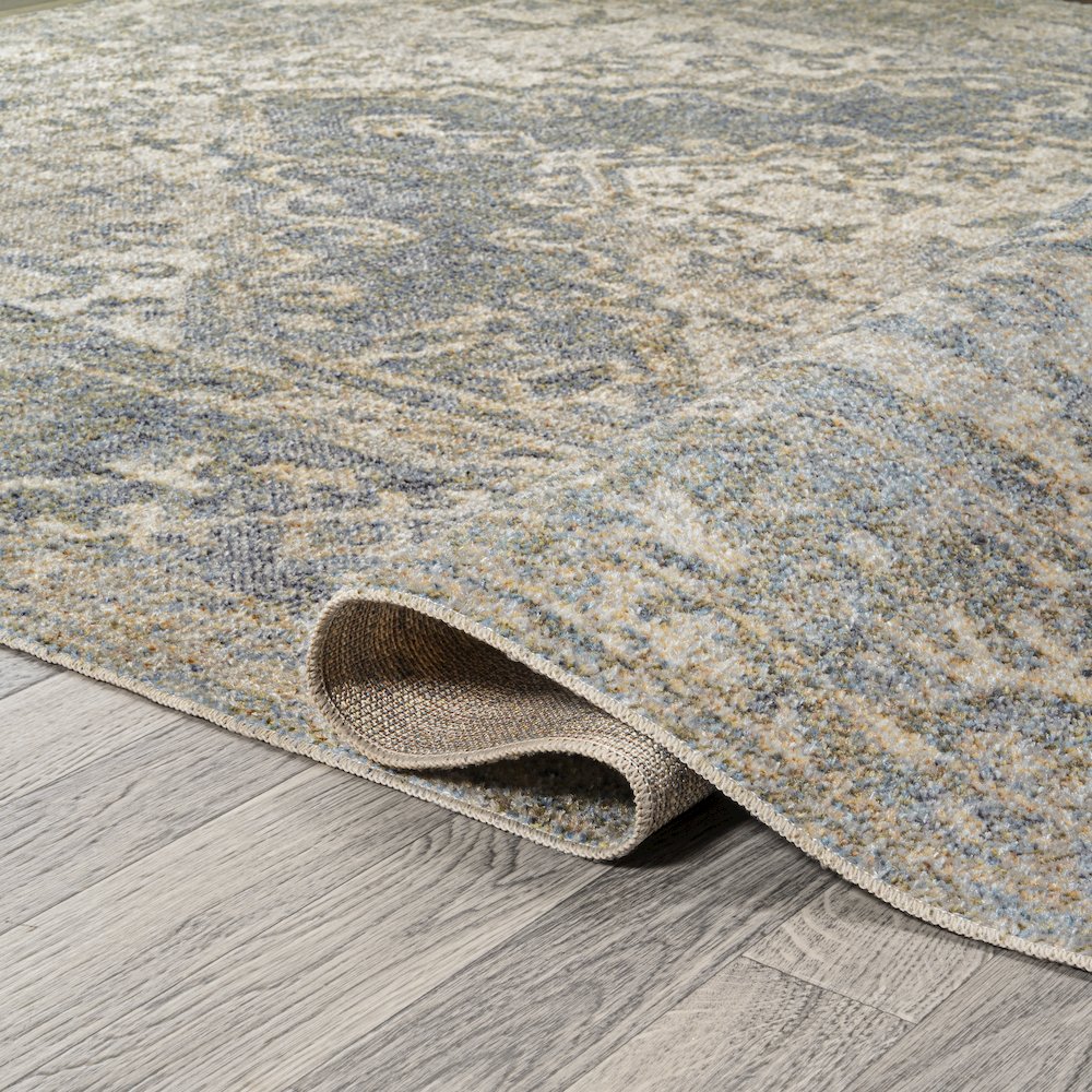 Pavel Distressed Medallion Low-Pile Machine-Washable Area Rug. Picture 7
