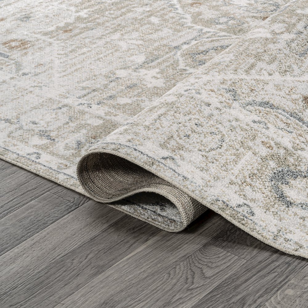 Shaii Global Medallion Low-Pile Machine-Washable Area Rug. Picture 7
