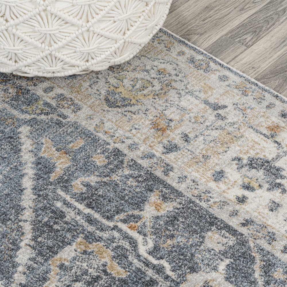 Brandy Rustic Border Low-Pile Machine-Washable Area Rug. Picture 4