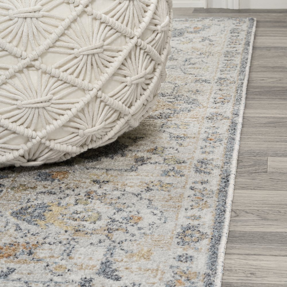 Brandy Rustic Border Low-Pile Machine-Washable Area Rug. Picture 5