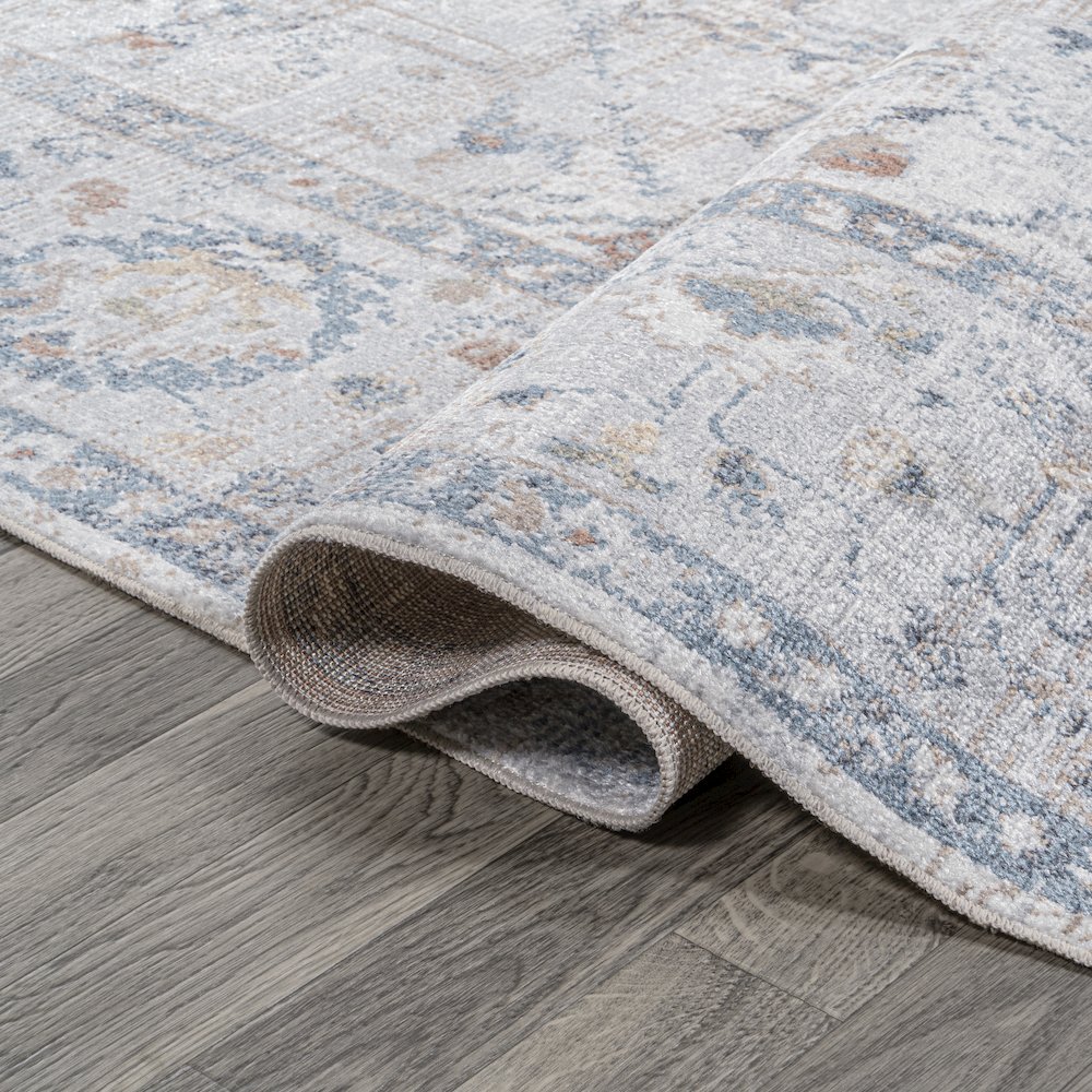 Brandy Rustic Border Low-Pile Machine-Washable Area Rug. Picture 7