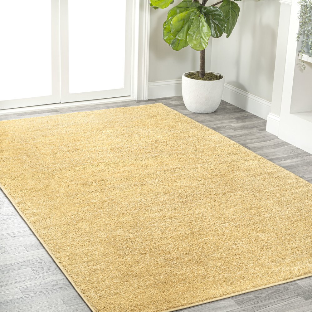 Haze Solid Low Pile Area Rug Mustard. Picture 17