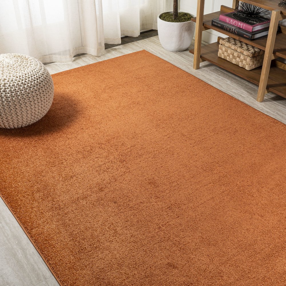 Haze Solid Low Pile Area Rug Orange. Picture 16