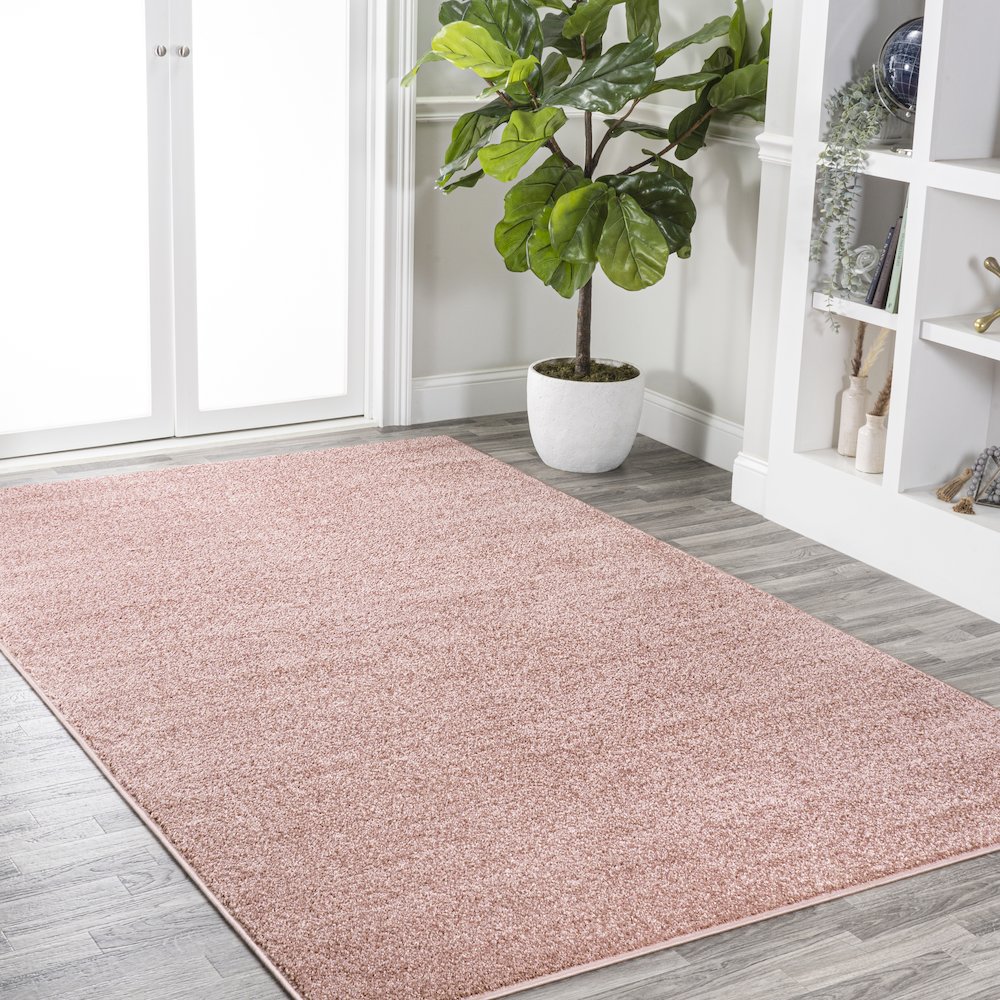 Haze Solid Low Pile Area Rug Pink. Picture 15