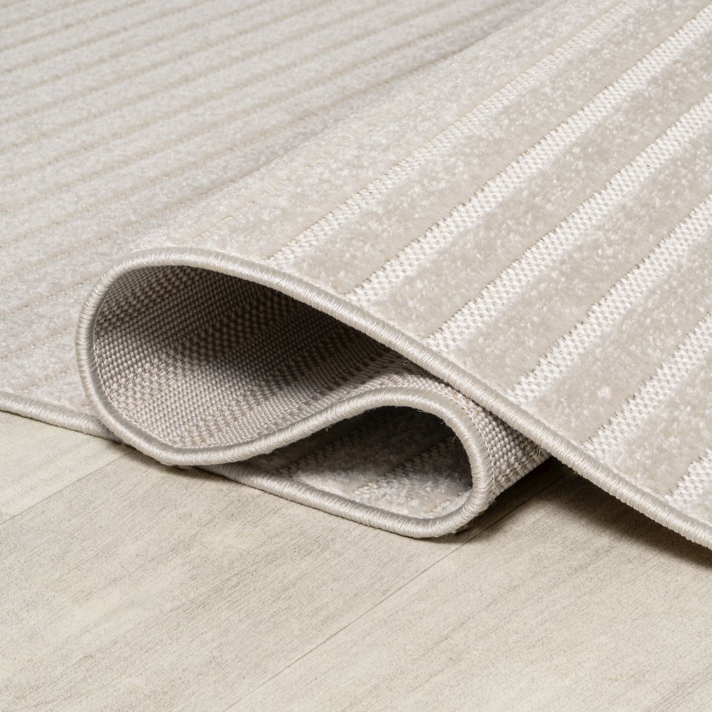 Aarhus High-Low Minimalist Scandi Striped  Indoor/Outdoor  Rug. Picture 2