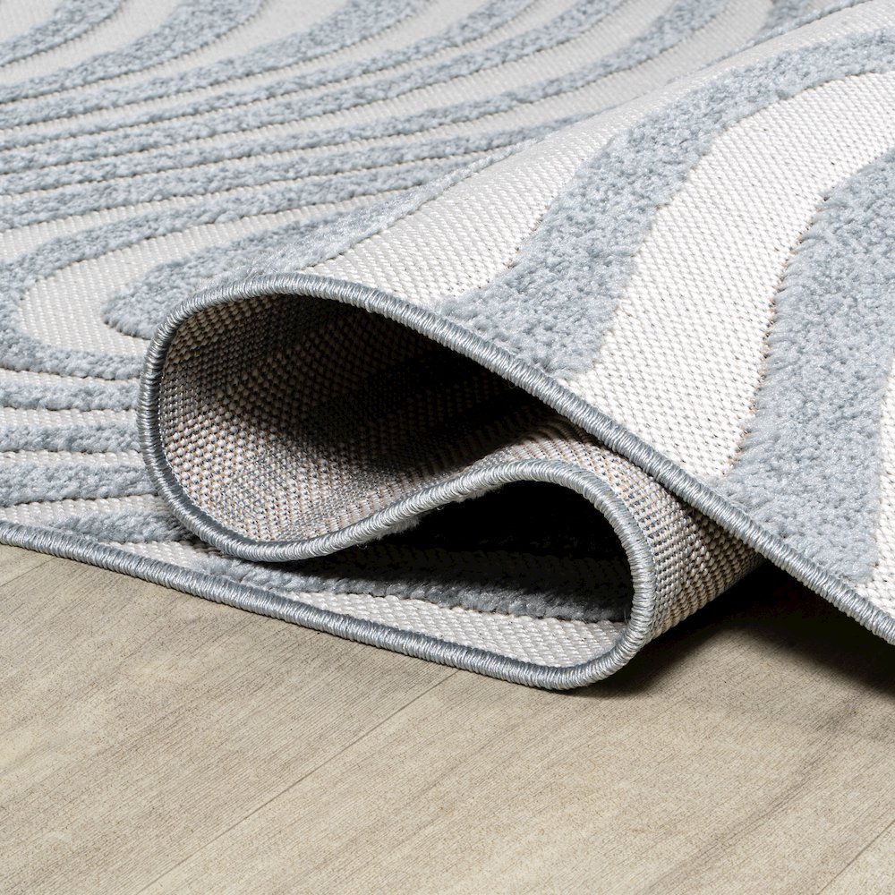 Maribo High-Low Abstract Groovy Striped  Indoor/Outdoor  Rug. Picture 2