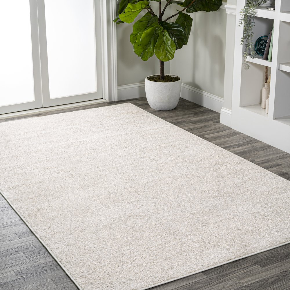 Haze Solid Low Pile Area Rug Ivory. Picture 17