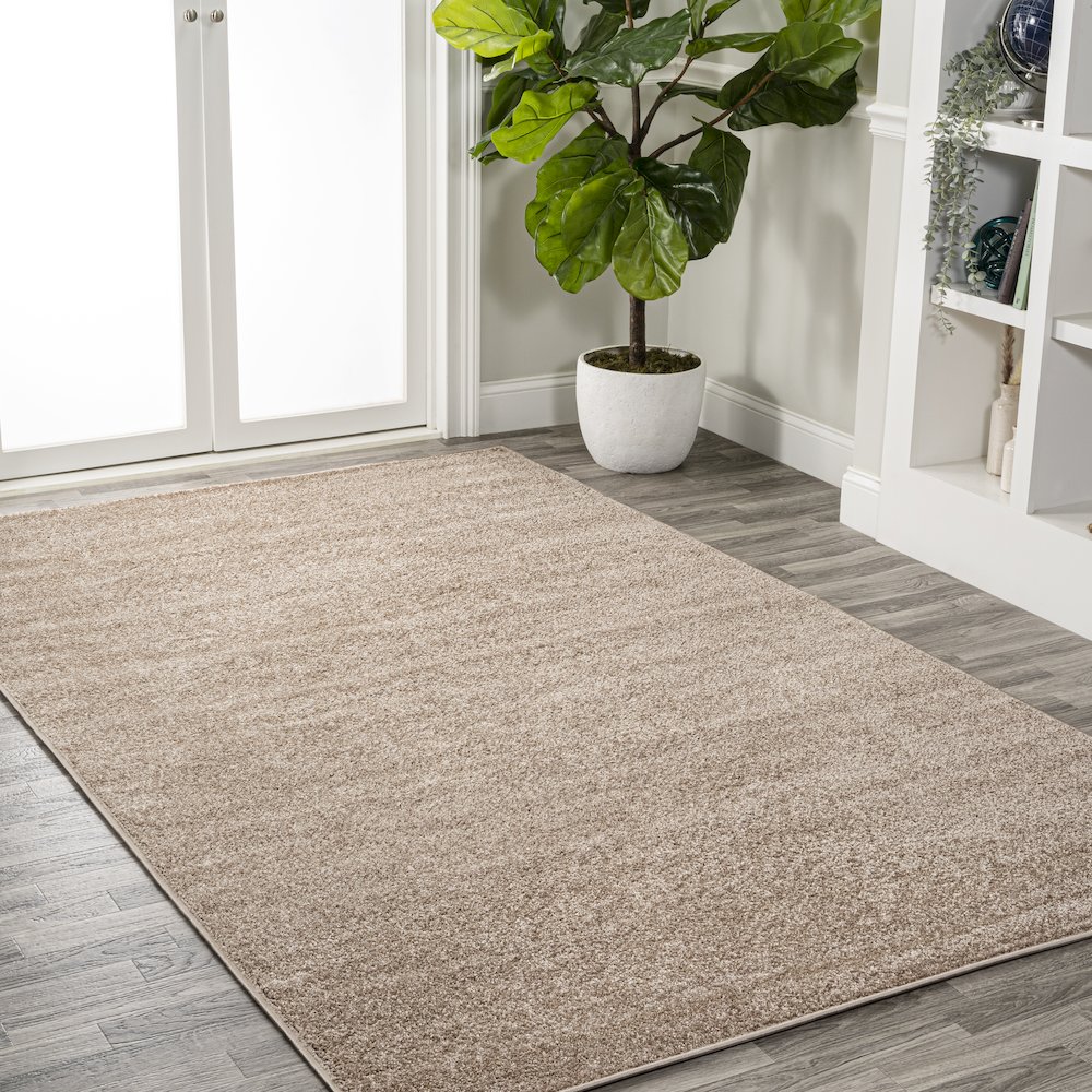Haze Solid Low Pile Area Rug Beige. Picture 17