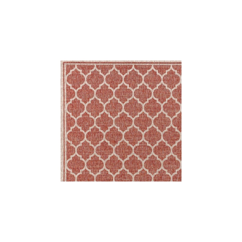 Trebol Moroccan Trellis TetuWeave Red   Indoor/Outdoor  Rug. Picture 6