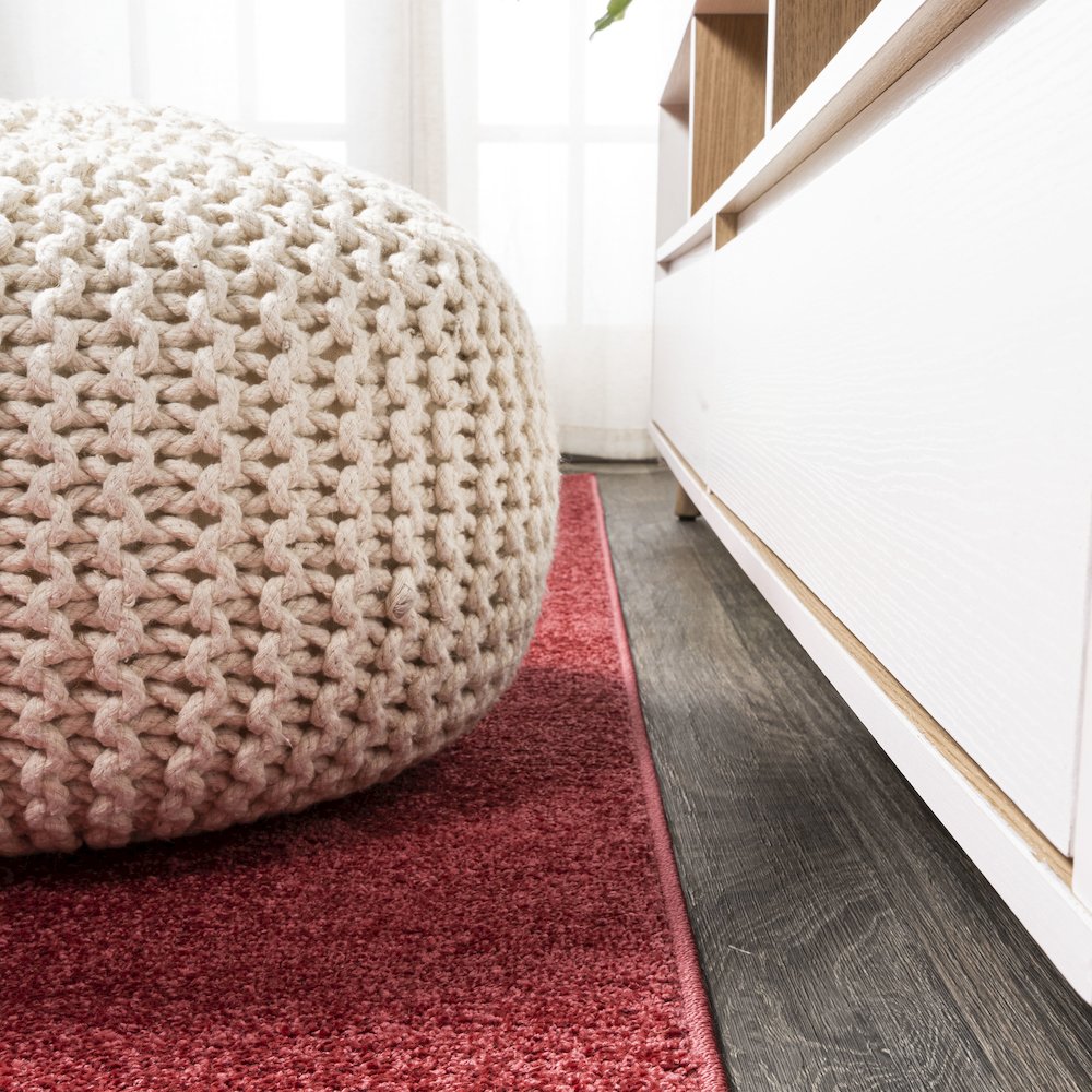 Haze Solid Low Pile Area Rug Red. Picture 21