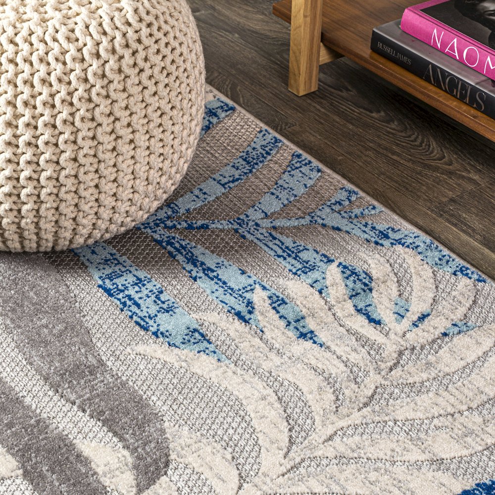 Tropics Palm Leaves Indoor/Outdoor Area Rug. Picture 11