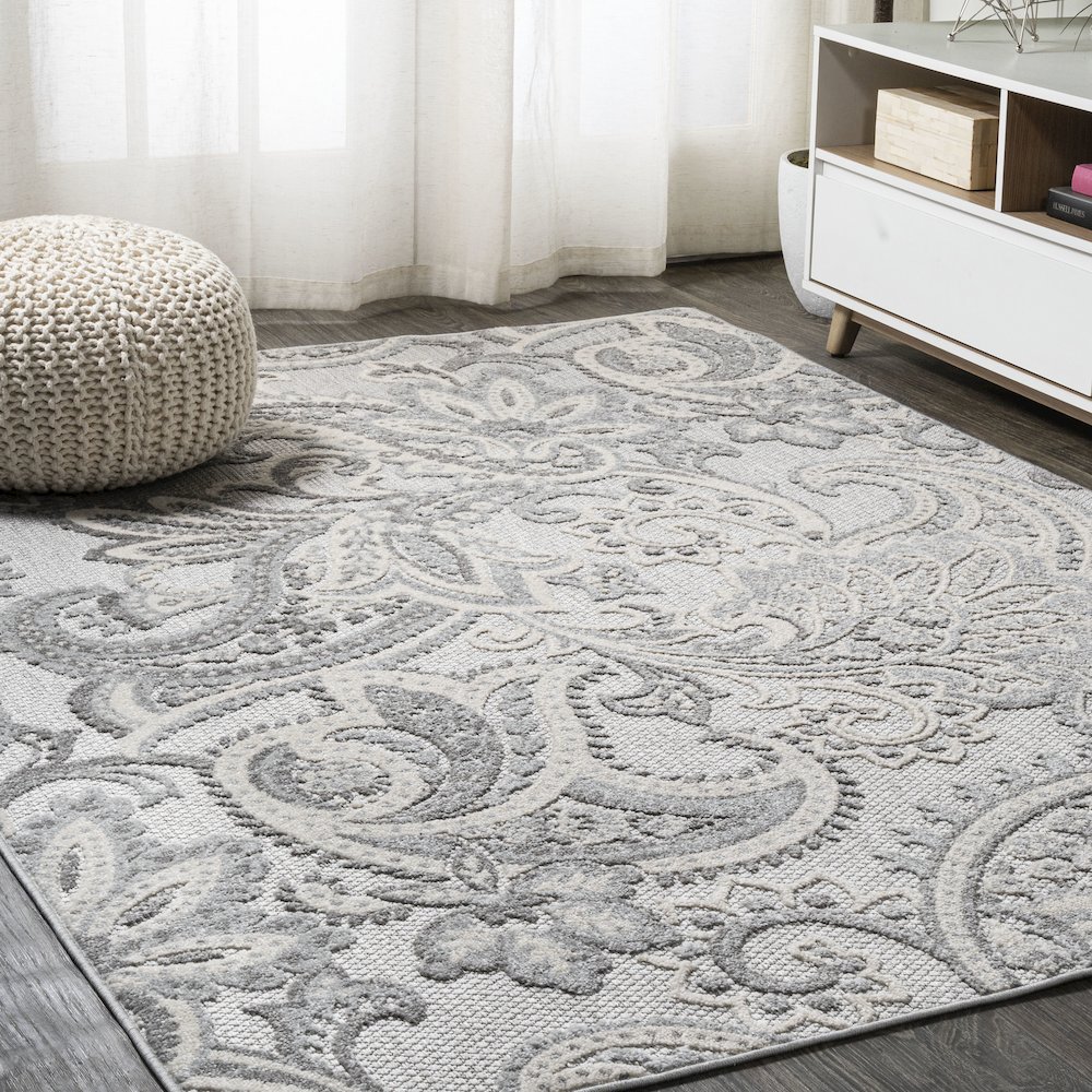Gordes Paisley High-Low Indoor/Outdoor Area Rug. Picture 2
