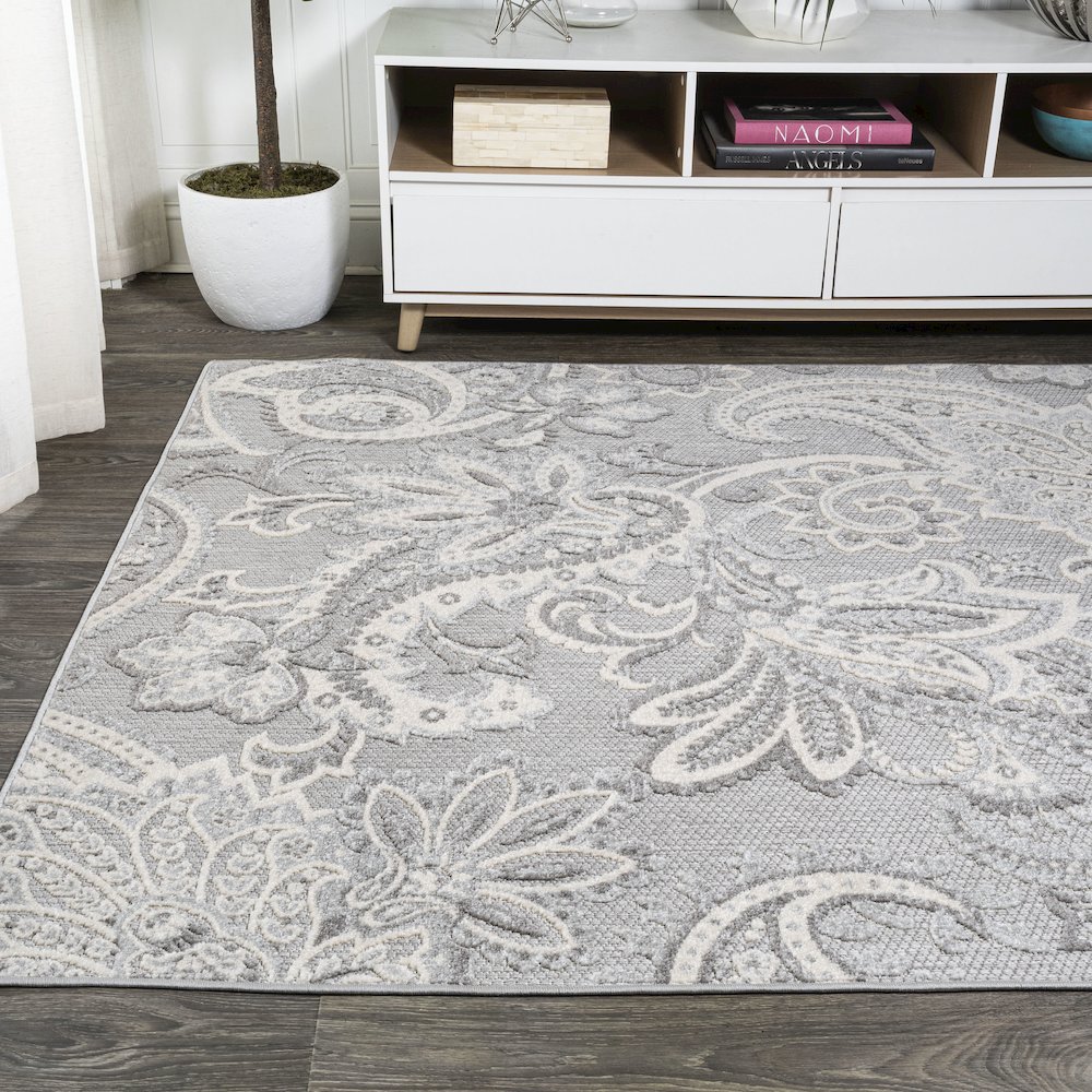 Gordes Paisley High-Low Indoor/Outdoor Area Rug. Picture 3