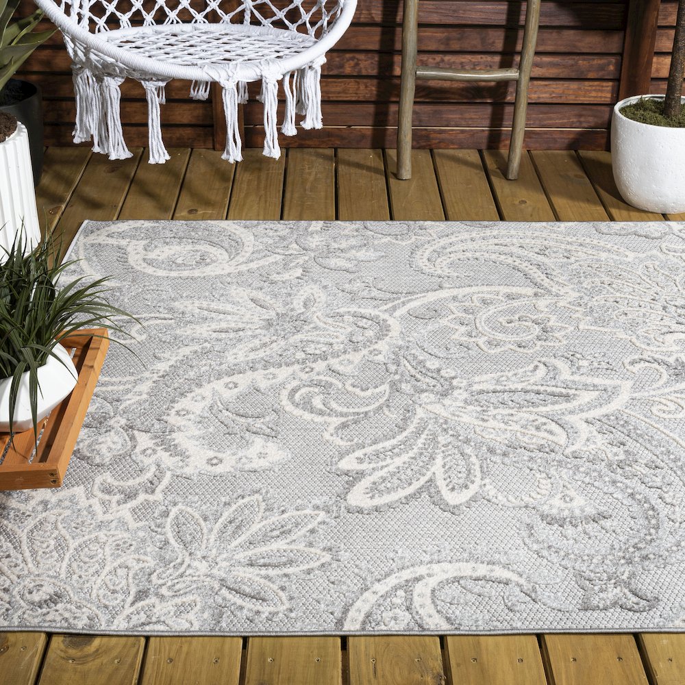 Gordes Paisley High-Low Indoor/Outdoor Area Rug. Picture 8